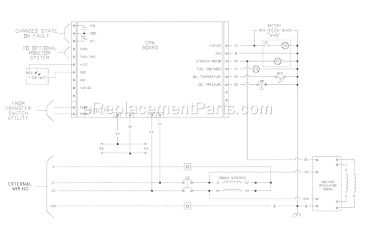 Page E Diagram and Parts List for 040277-0  Briggs and Stratton Generator